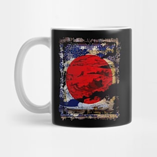 Japan Flag Red Circle Blue Mountain Collage Art 74 Mug